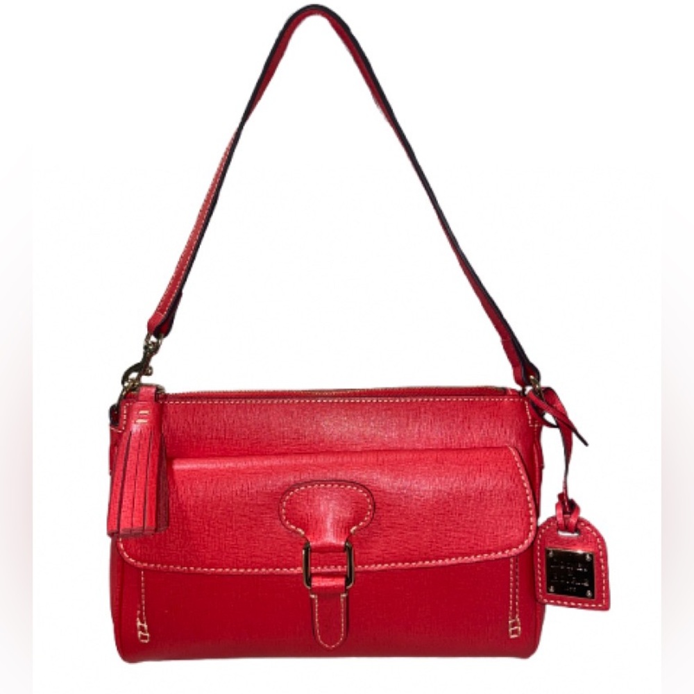 ooney & Bourke Dana clutch is crafted from textured Saffiano leather NWOT